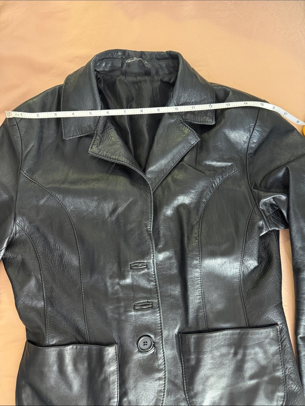 Canali Vintage Black Leather Jacket ya